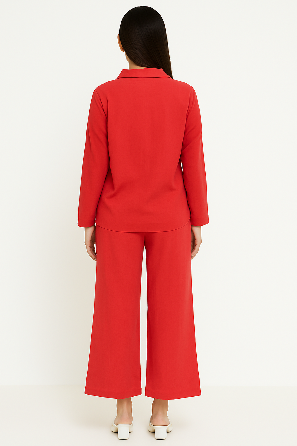 Cherry Red Heart Embroidered Co-ord set