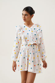 Confetti Garden Crop Blouse and Skirt Co-ord Set