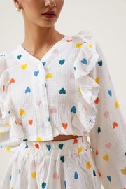 Confetti Garden Crop Blouse and Skirt Co-ord Set