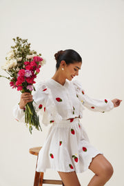 Berry Sweet Crop Blouse and Skirt Co-ord Set