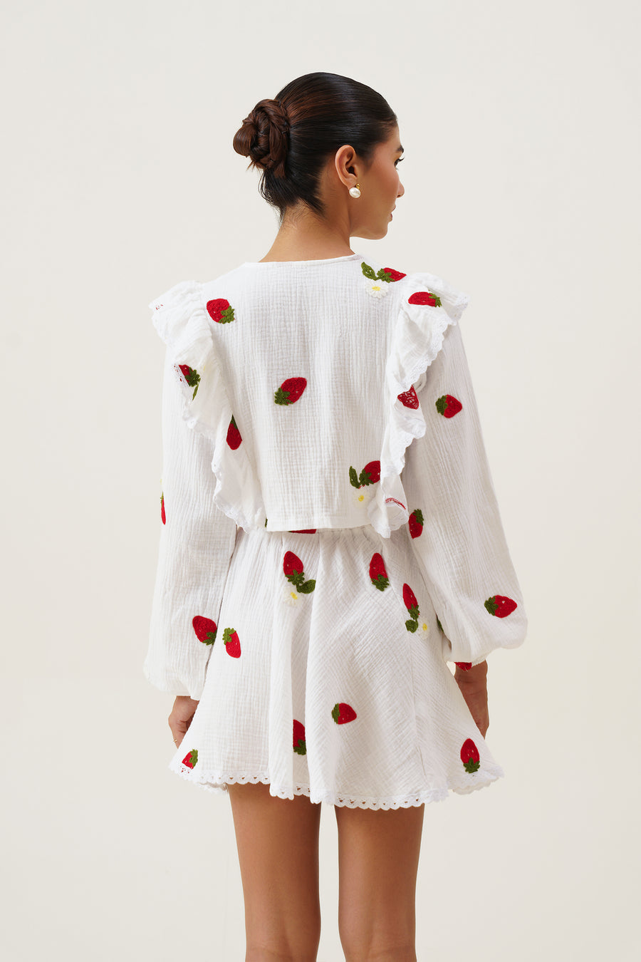 Berry Sweet Crop Blouse and Skirt Co-ord Set