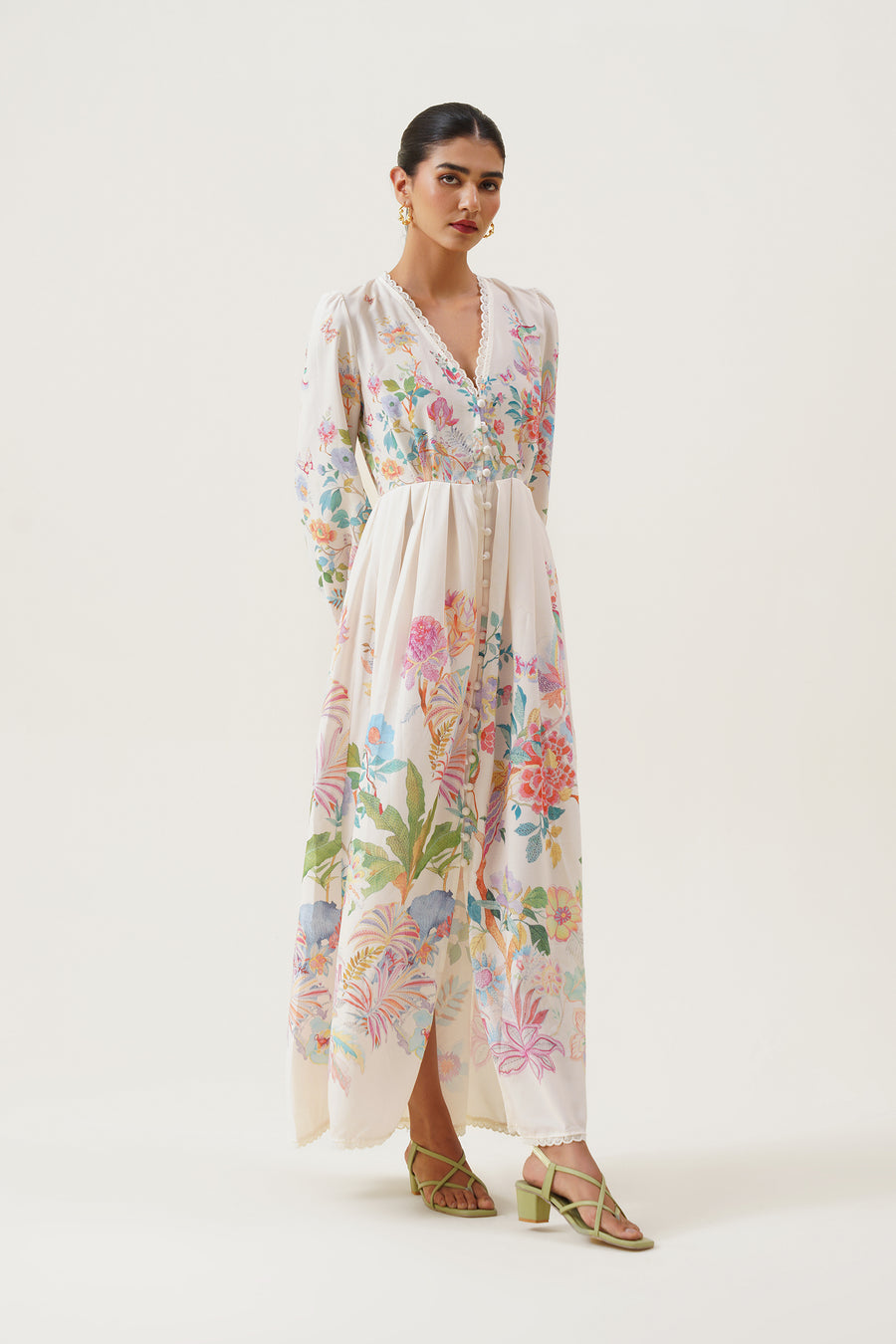 Flora Willow Button Down Maxi Dress