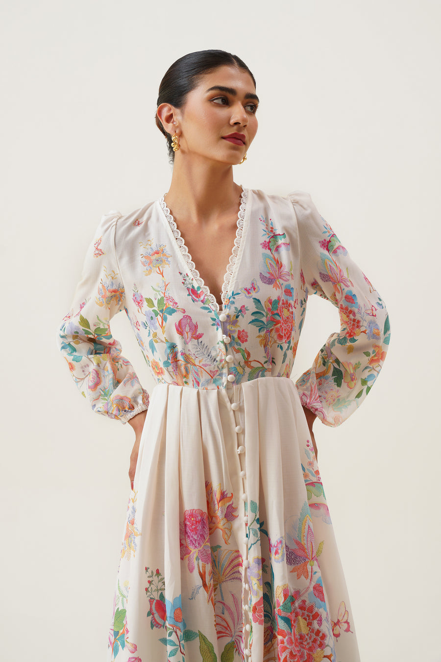 Flora Willow Button Down Maxi Dress
