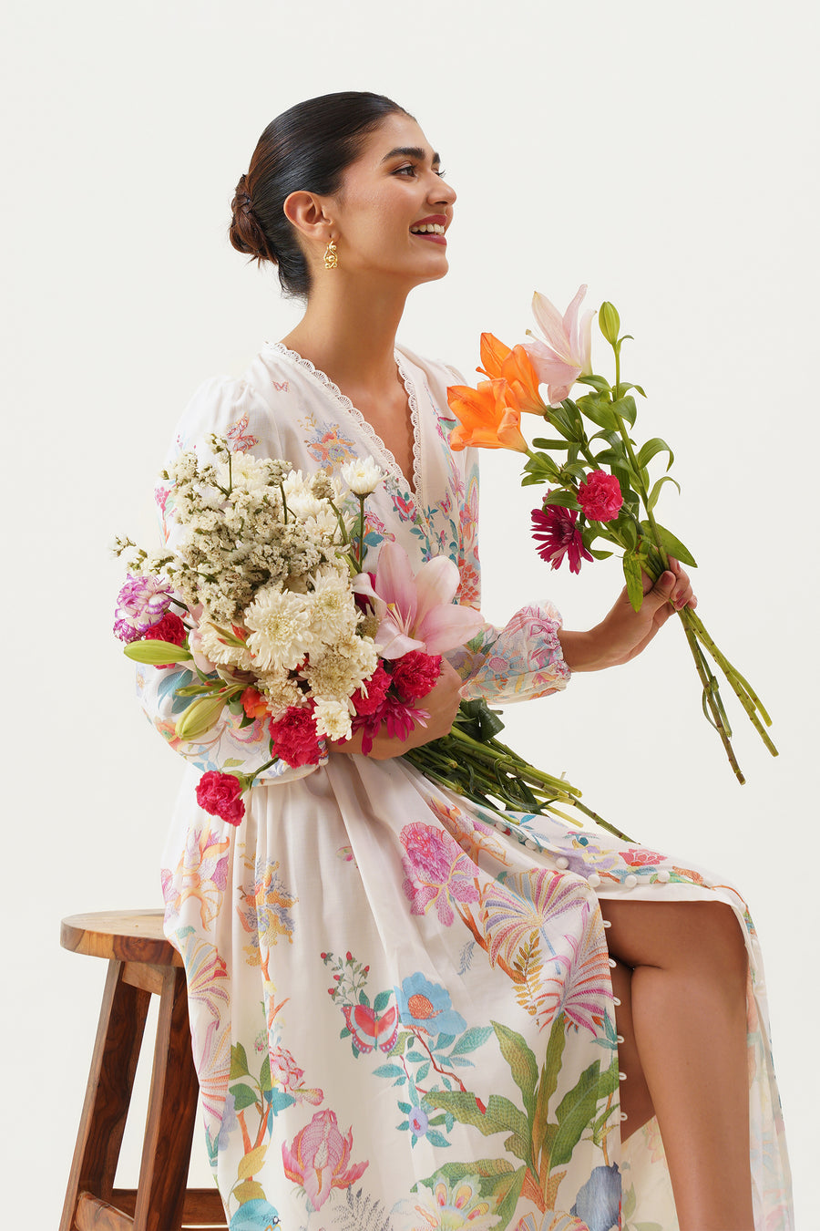 Flora Willow Button Down Maxi Dress