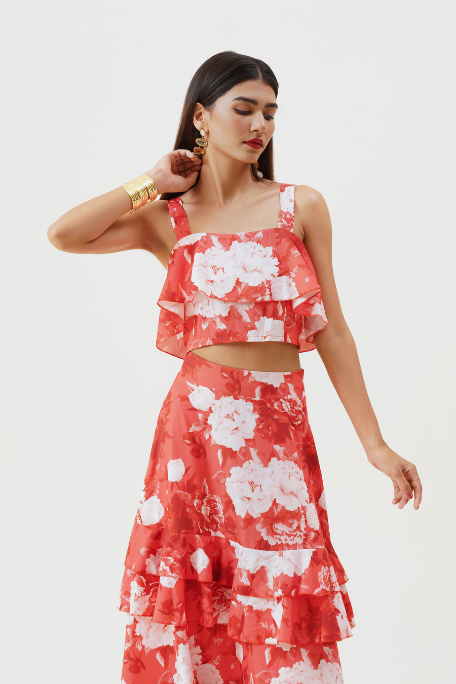 Crimson Bloom Co-ord Set