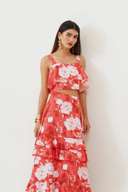 Crimson Bloom Co-ord Set