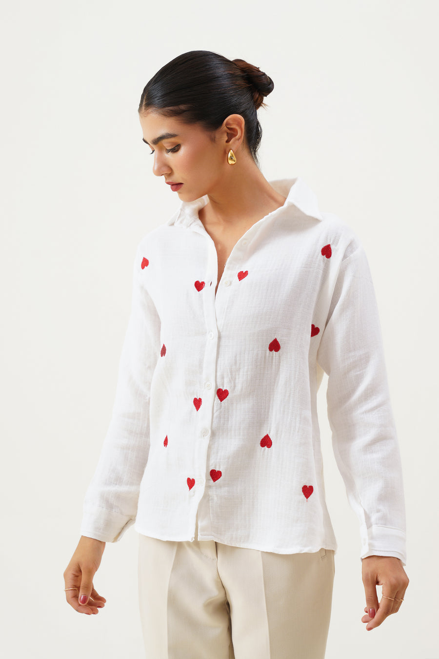 Red Heart Embroidered Shirt