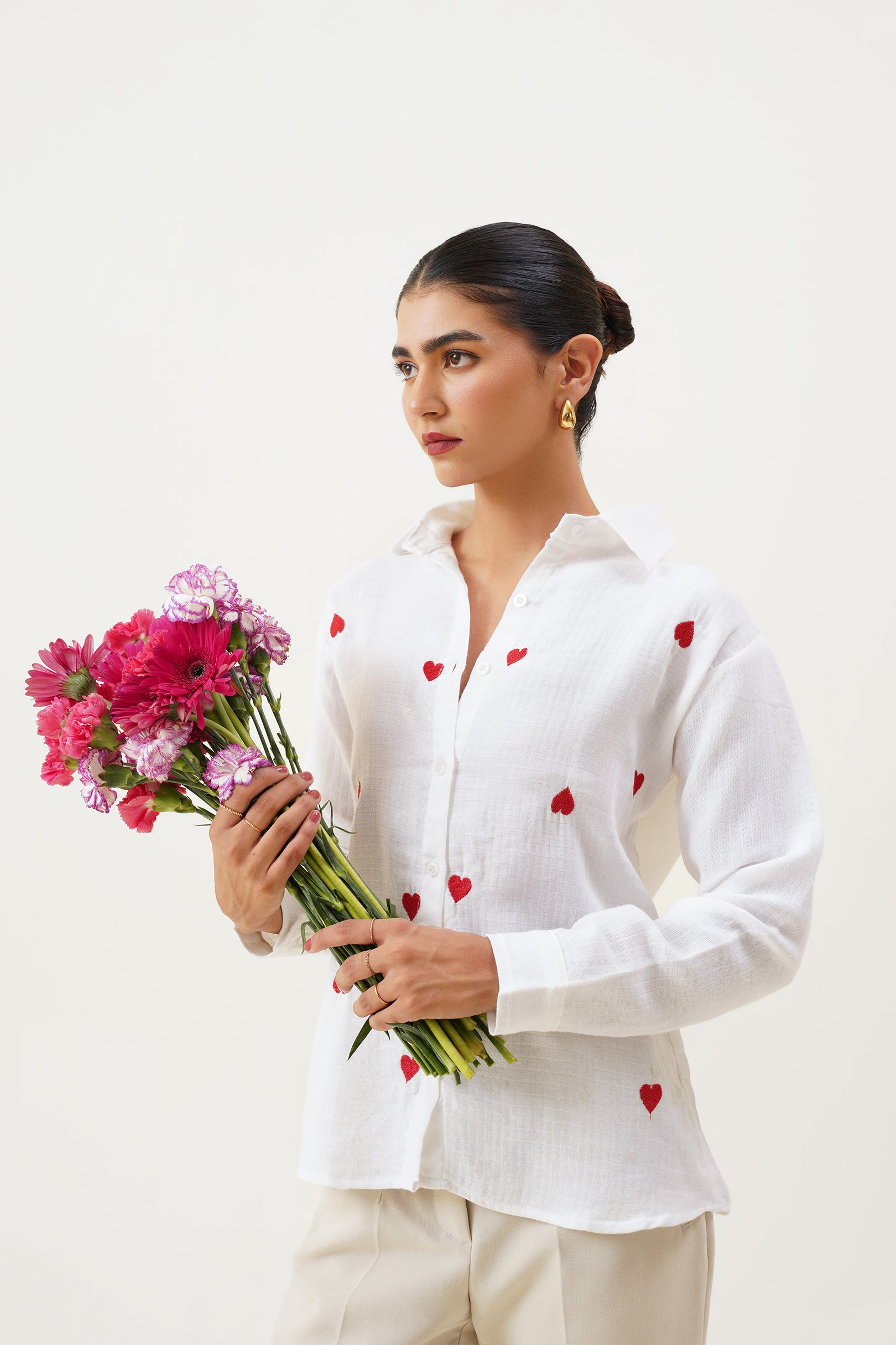 Red Heart Embroidered Shirt